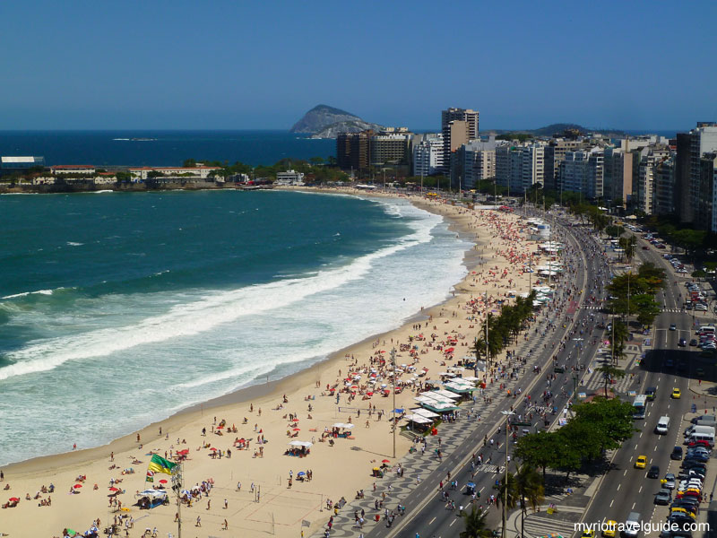 Copacabana Beach seen from hotel's rooftop - My Rio Travel Guide